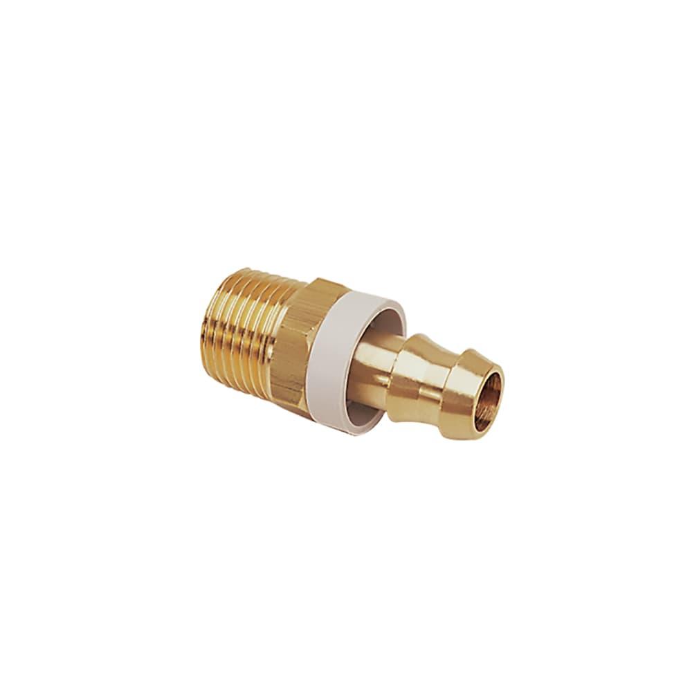 0134 69 27 — Quick-Acting Barbed Fitting With Brass Male Thread — Male Self-fastening Barb Connector — R3/4